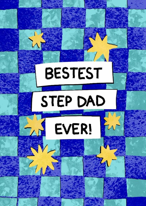Classic Father's Day/Birthday Card - Bestest Step Dad - Stars created by The Playful Indian