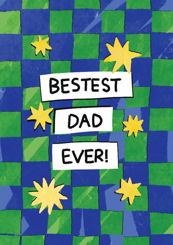 Classic Birthday/Father's Day Card - Bestest Dad Ever! - Stars created by The Playful Indian