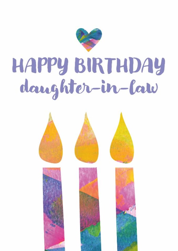 Classic Birthday Card - For Daughter-In-Law - Candles created by size3art