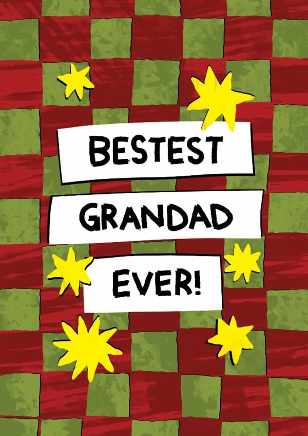 Classic Father's Day/Birthday Card - Bestest Grandad Ever! - Checkerboard created by The Playful Indian