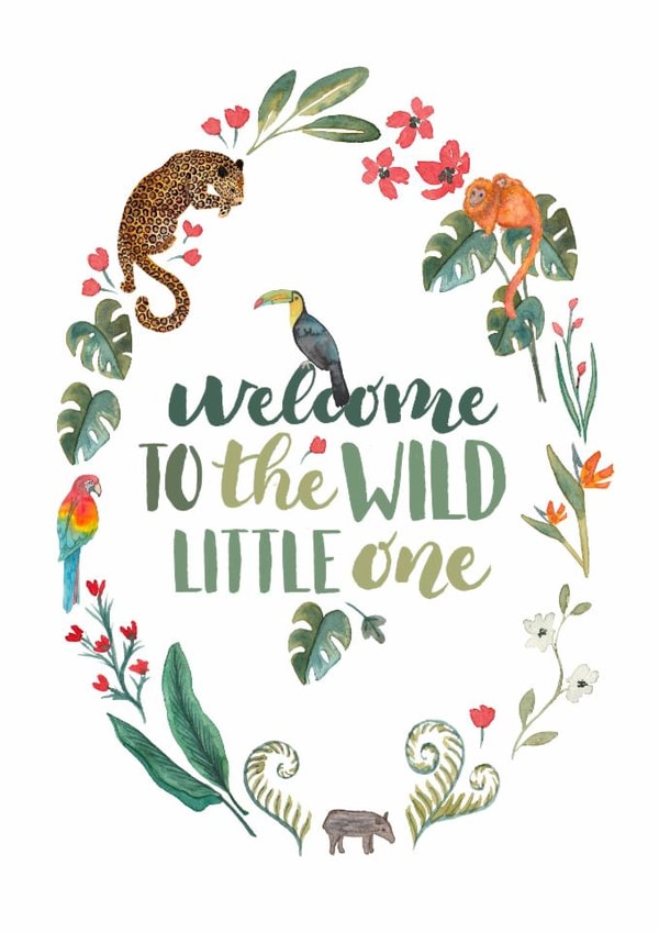 Jungle New baby card created by Elena O'Neill