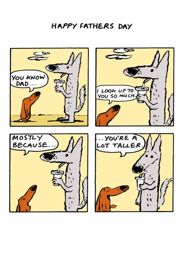 Funny Father's Day Card - Looking up - So Much Taller created by Cardinky