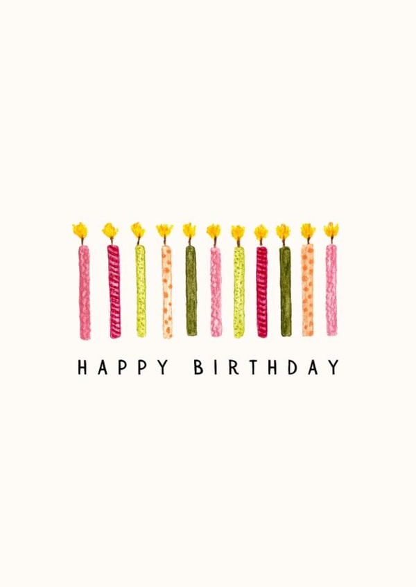 Classic Birthday Card - Colourful Candles created by Chipper Prints