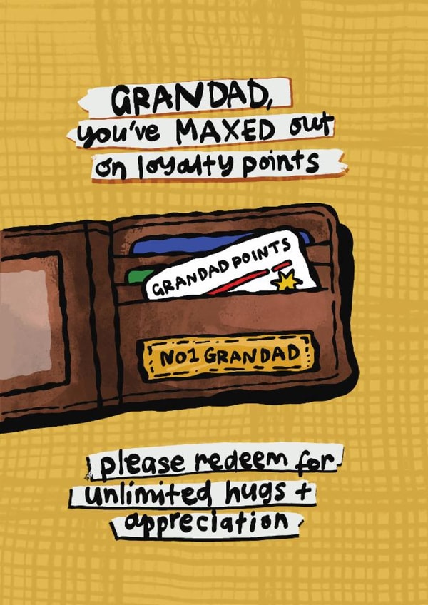 Cute Father's Day/Birthday Card - For Grandad - Loyalty Points created by The Playful Indian