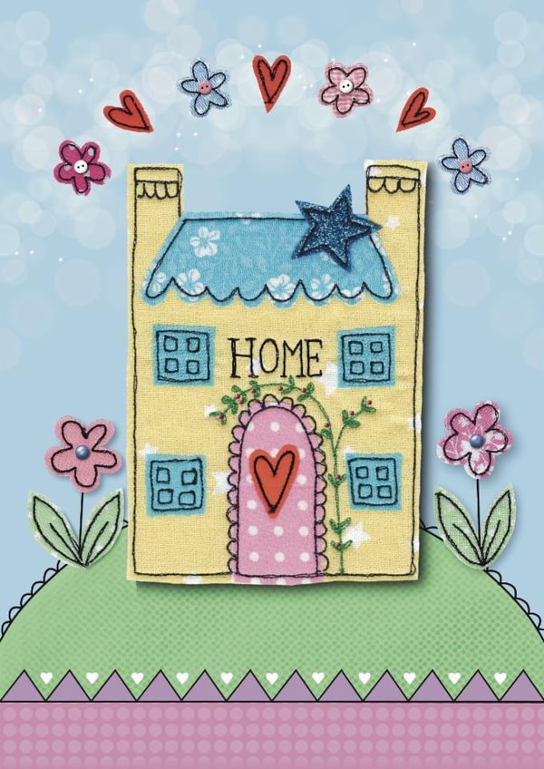 Cute New Home Card - Fabric House created by Spells and Spindles