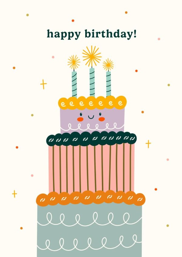 Cute Birthday Card - Smiley Cake created by Abbie Imagine