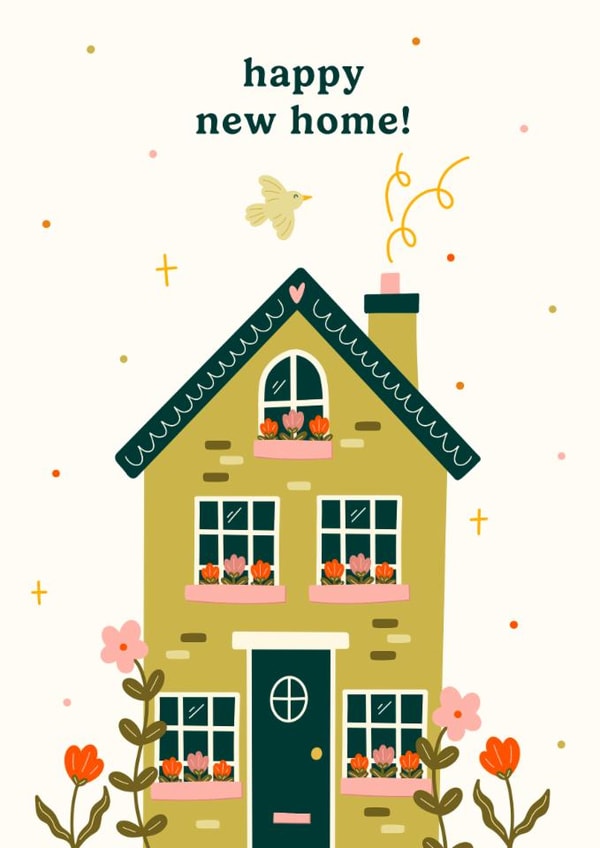 Cute New Home Card - Floral House created by Abbie Imagine
