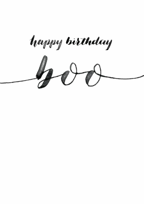 Classic Birthday Card - Calligraphy - Happy Birthday Boo created by Rebecca Prinn