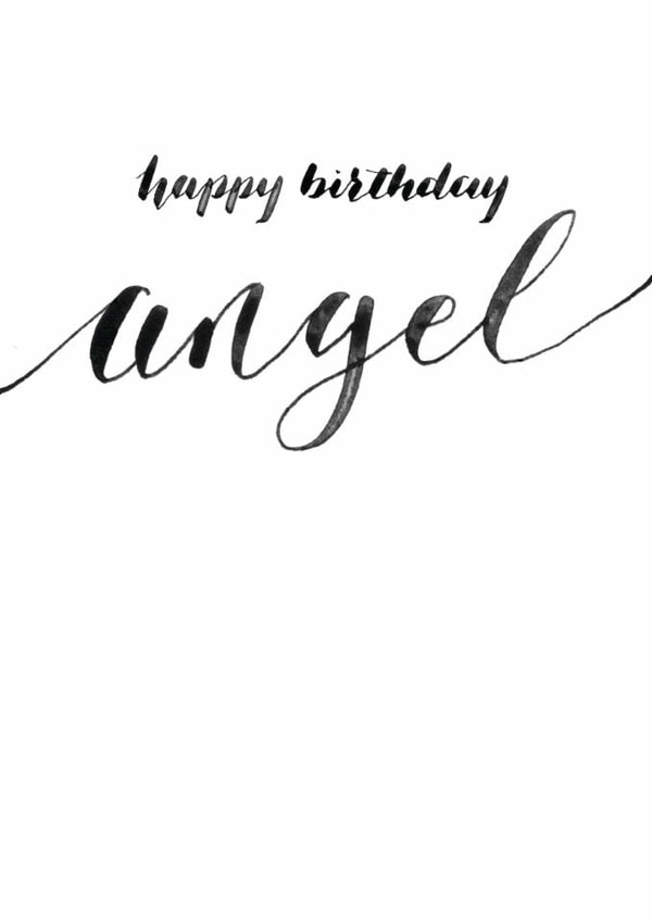 Classic Birthday Card - Calligraphy - Happy Birthday Angel created by Rebecca Prinn