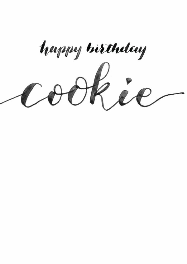 Classic Birthday Card - Calligraphy - Happy Birthday Cookie created by Rebecca Prinn