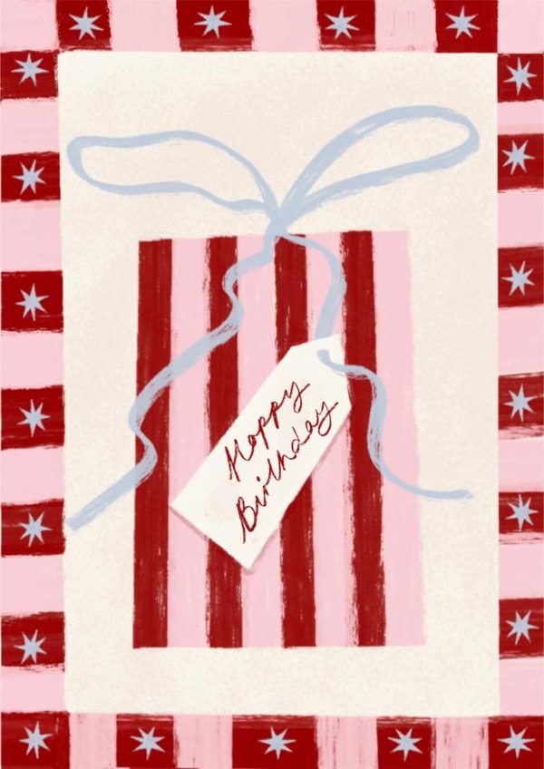 Arty Birthday Card - Striped Present created by Holly Walsh