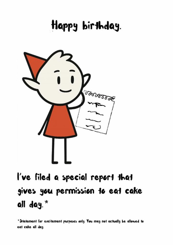 Alfur kids birthday card from the Netflix series Hilda. created by #TrueStory Designs