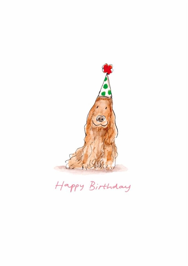 Cute Birthday Card - Illustrated Cocker Spaniel created by Cardinky