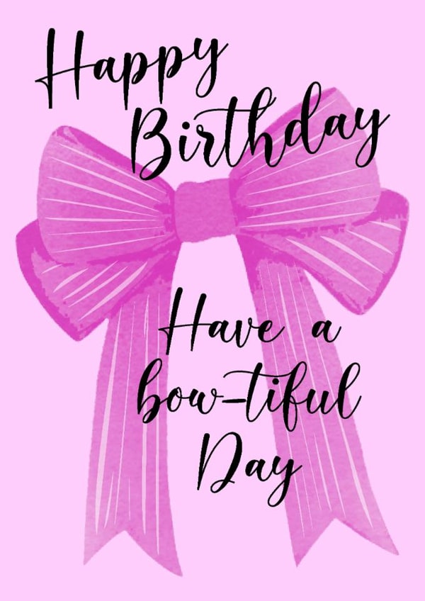 Pretty Bow Birthday Card for Her - Coquette Pink Bow for Friend created by Alexia Mickleburgh