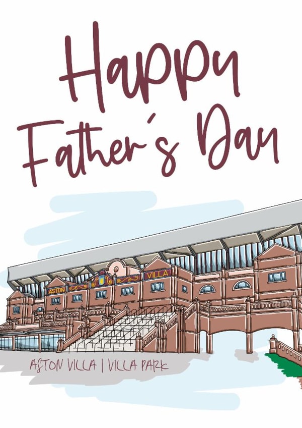 Football Father's Day Card - Aston Villa - Villa Park created by Moo & Snip