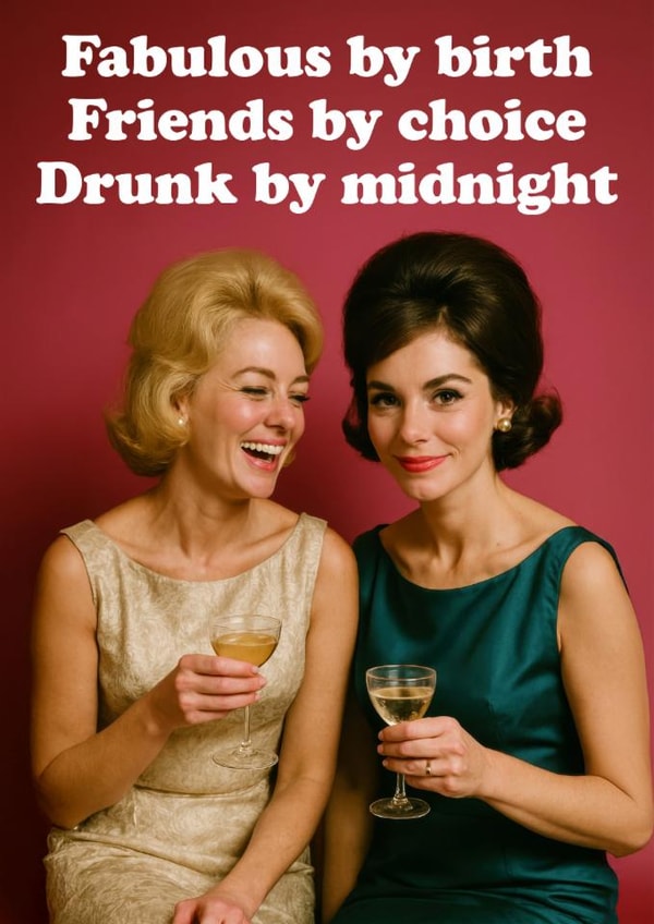 Funny Birthday Card - For Her - Drunk By Midnight created by Dean Morris Cards