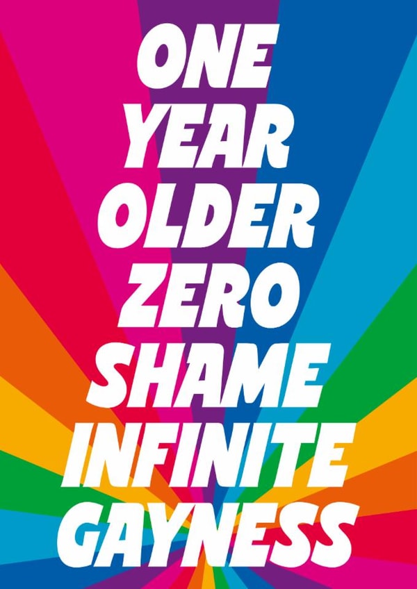 Fun LGBTQ+ Birthday Card - Fabulously Camp - Infinite Gayness created by Dean Morris Cards