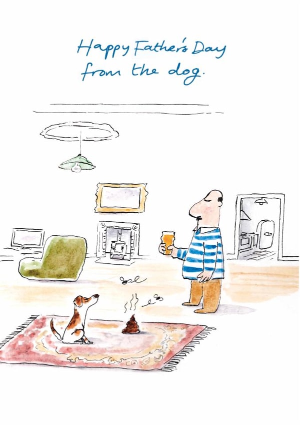 Funny Father's Day Card - From The Dog - Dog created by Cardinky