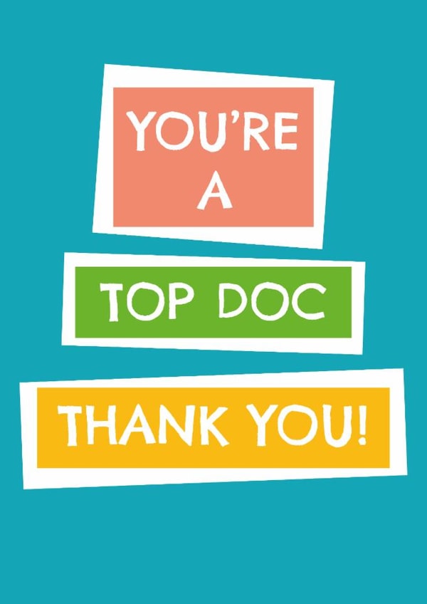 Classic Thank You Card - For Doctor - Top Doc created by size3art