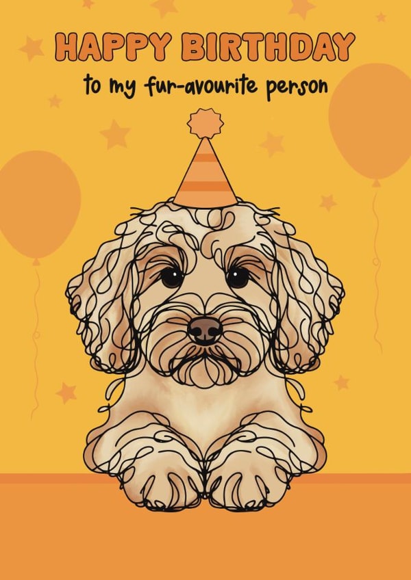 Cute Birthday Card - Cockapoo - Pun created by Choo Choo 