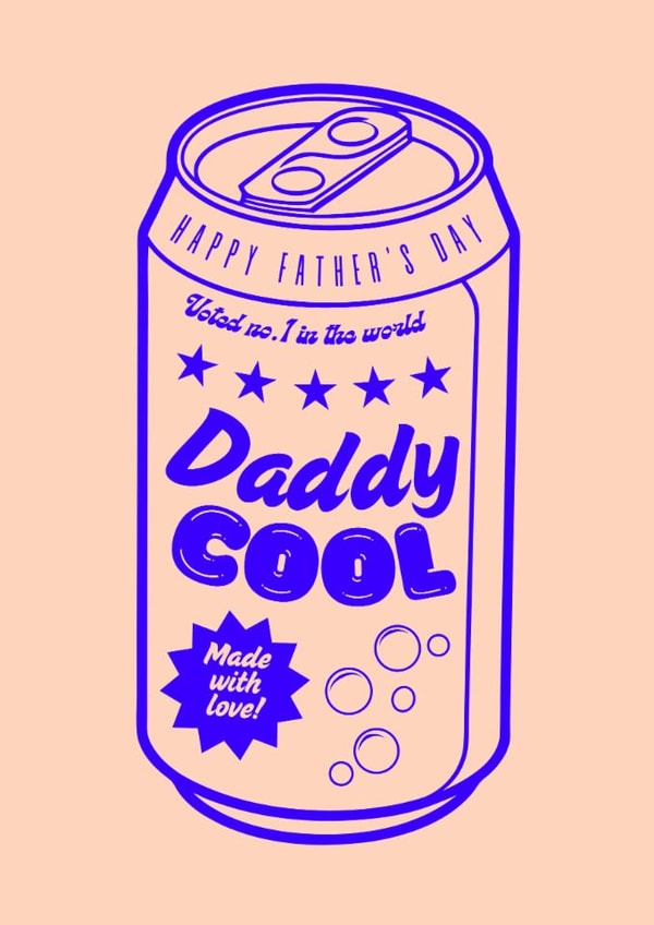 Daddy Cool Father's Day beer card for Dad created by Nina Bombina