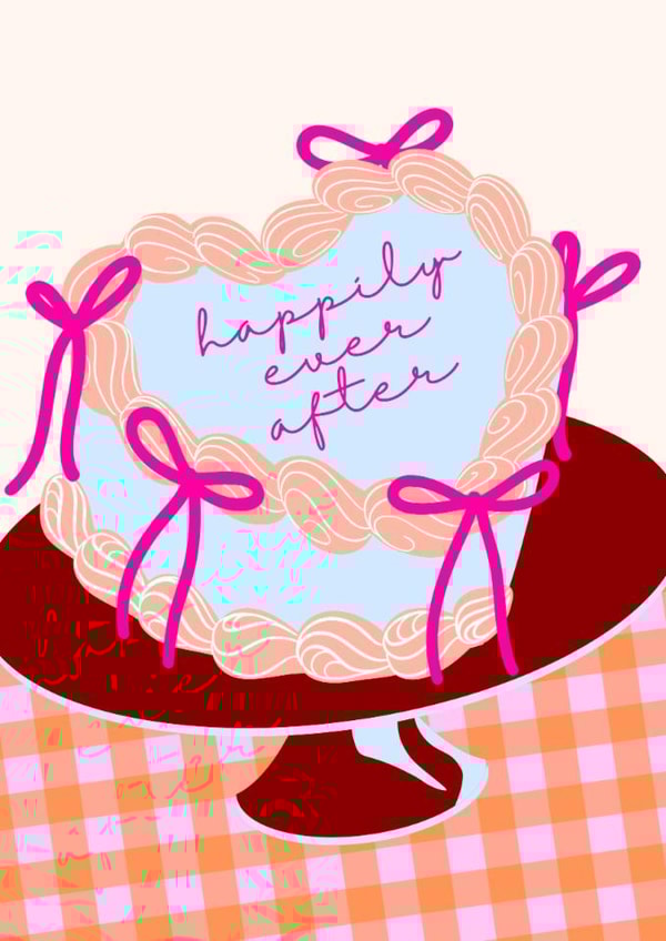 Fun Wedding Card - Happily Ever After - Cake created by Nina Bombina