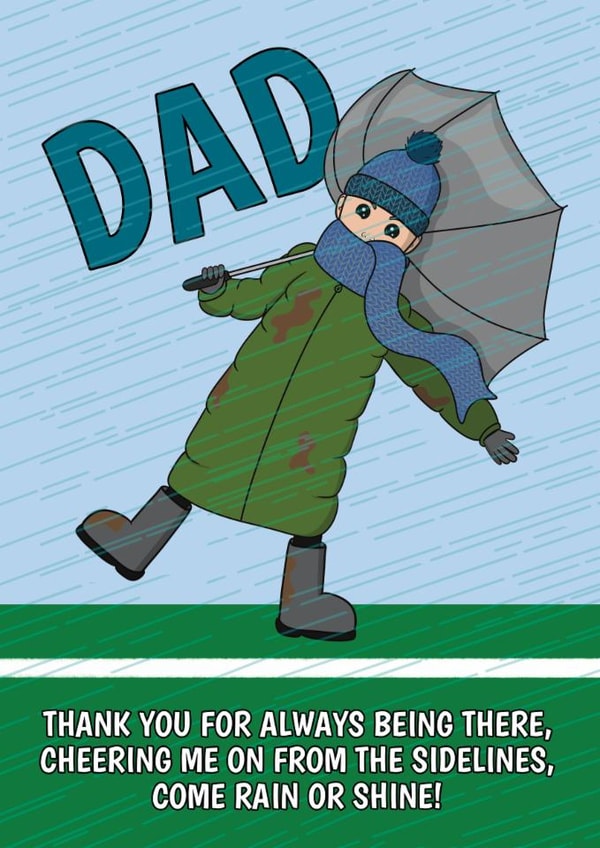 Fun Father's Day/Birthday Card - For Dad - Cheering Rain Or Shine created by @Cupsie's Creations
