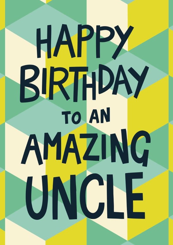 Classic Birthday Card - Amazing Uncle created by Christine Cuddihy Illustration