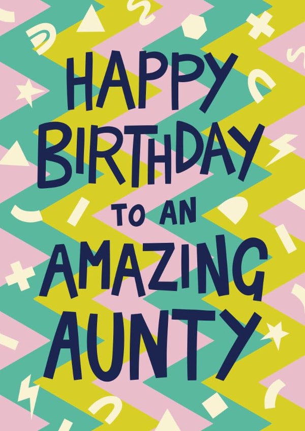 Classic Birthday Card - Amazing Aunty created by Christine Cuddihy Illustration