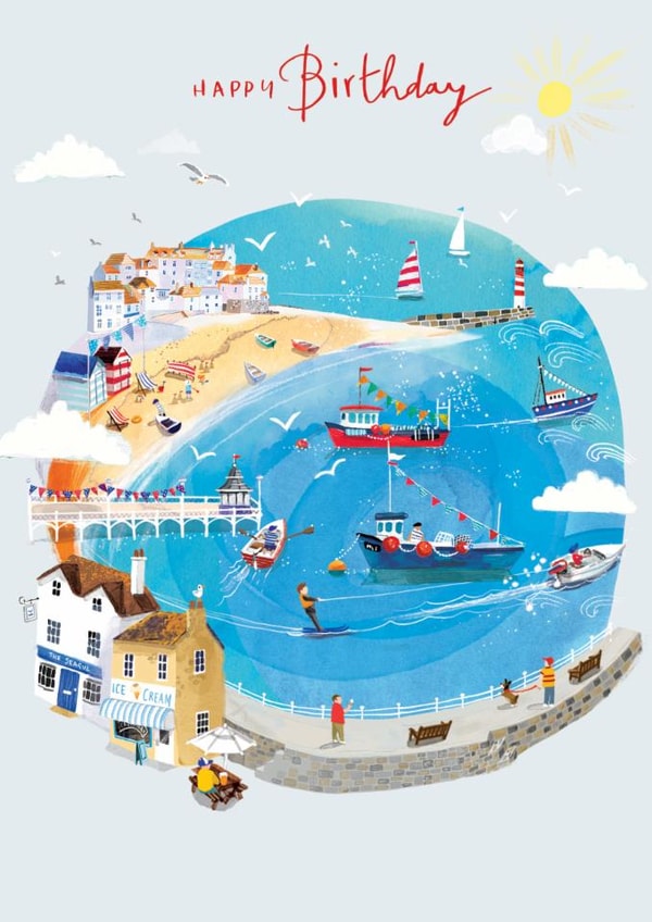 Classic Birthday Card - Boats - Seaside created by Ling Design