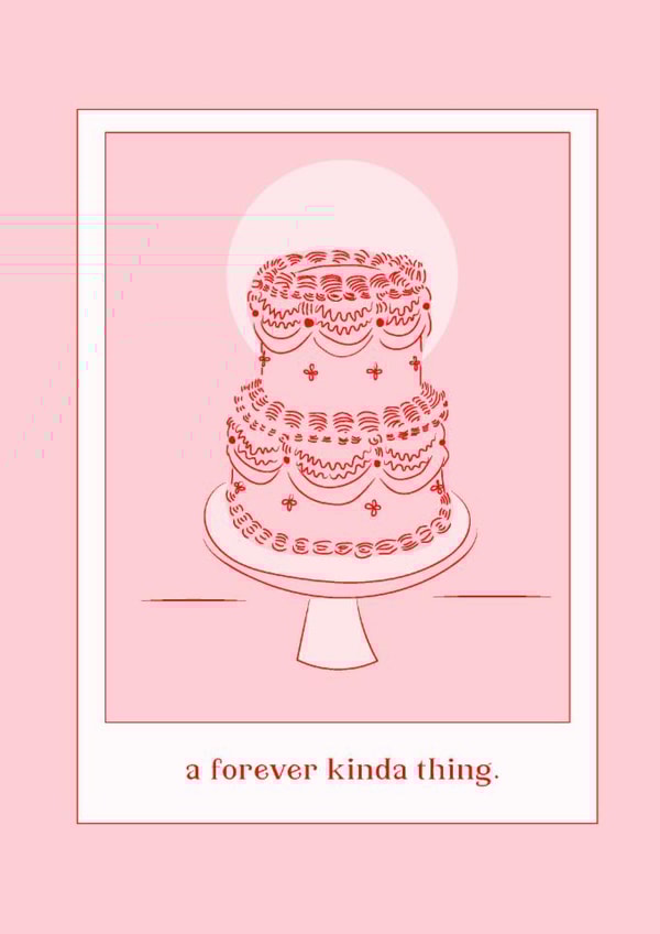 A sweet wedding card - cake and love created by Lauren Sheridan