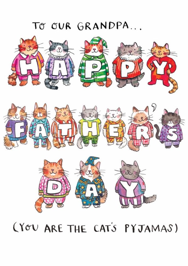 Cute Father's Day Card - For Grandpa - Cat's Pyjamas created by Jelly Armchair