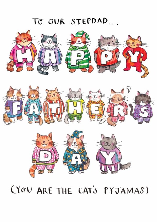 Cute Father's Day Card - For Stepdad - Cat's Pyjamas created by Jelly Armchair