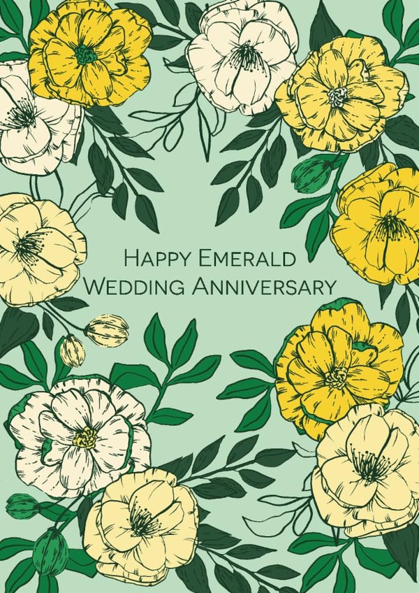 Pretty Anniversary Card - 55th - Emerald Wedding created by Sazerelli Designs