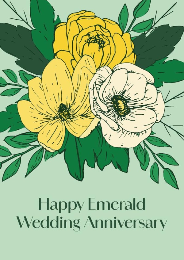 Classic Anniversary Card - 55th - Emerald Wedding created by Sazerelli Designs