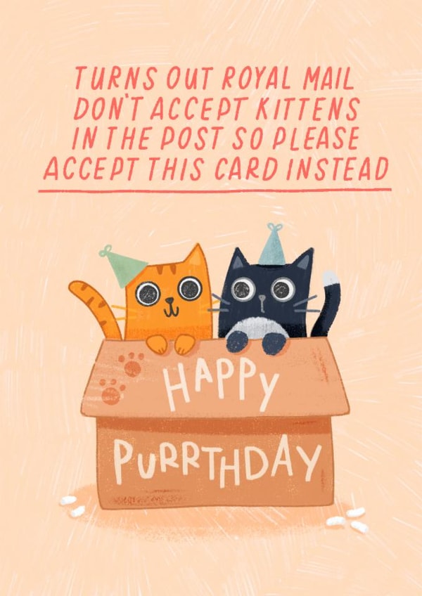 Cute Birthday Card - Kittens created by Pilea Press