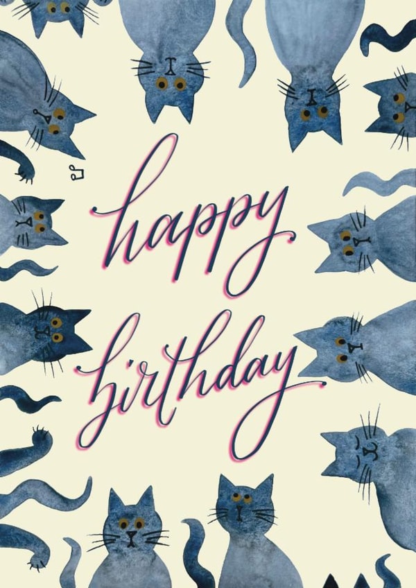 Fun Birthday Card - For Her - Black Cats created by Rachel Tripp