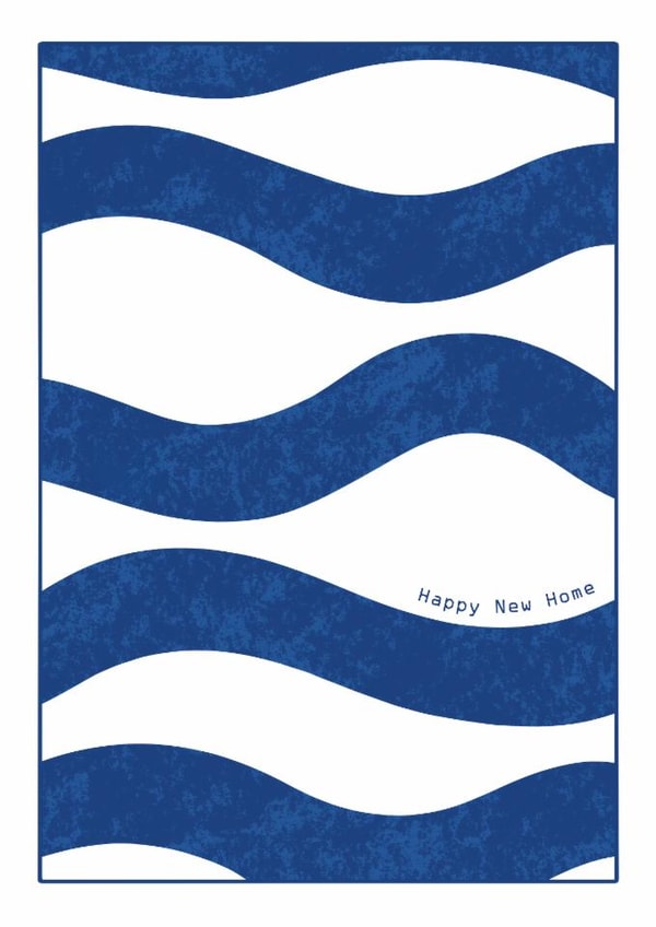 Modern New Home Card - Blue Waves created by Sophie Kent Illustration
