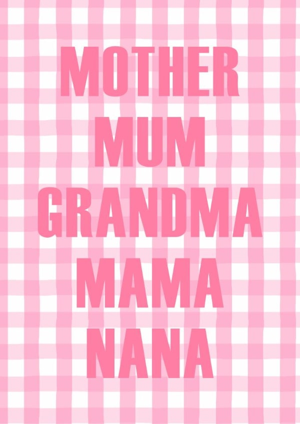 From Us All Pink Gingham Card for Mum and Grandma's Birthday created by Illustratoni