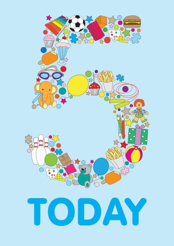 Classic Birthday Card - 5th - Toys created by mrs L cards