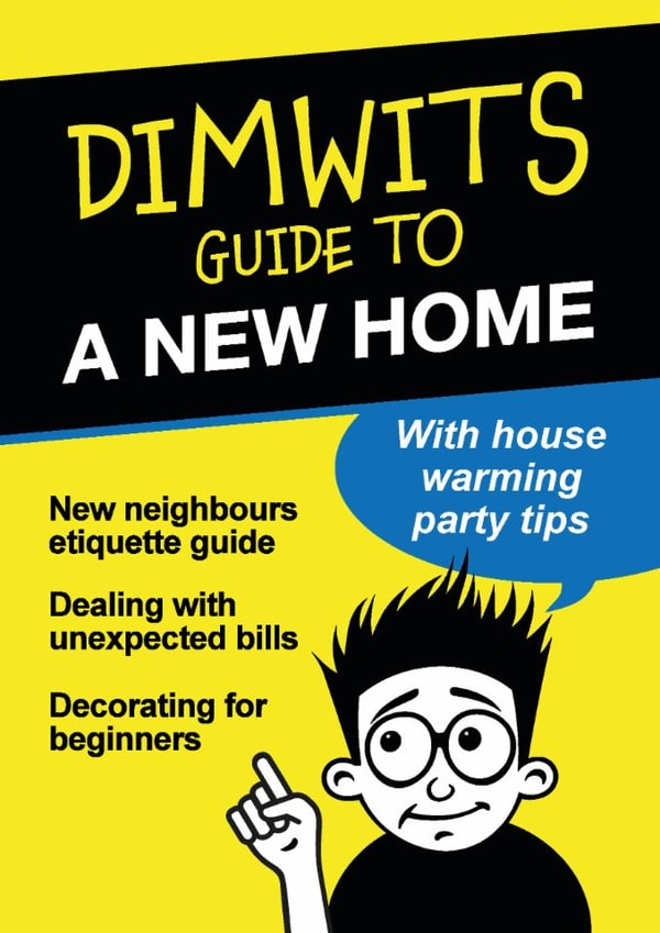 Funny New Home Card - Dimwits Guide To New Home - Book created by Paul Stevens