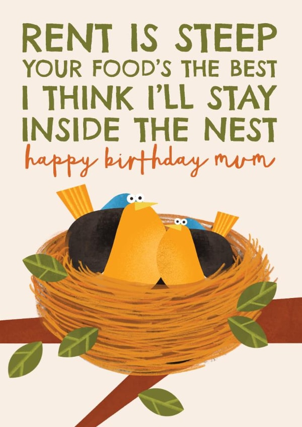 Funny Birthday Card - For Mum - Birds created by AbiGoLucky