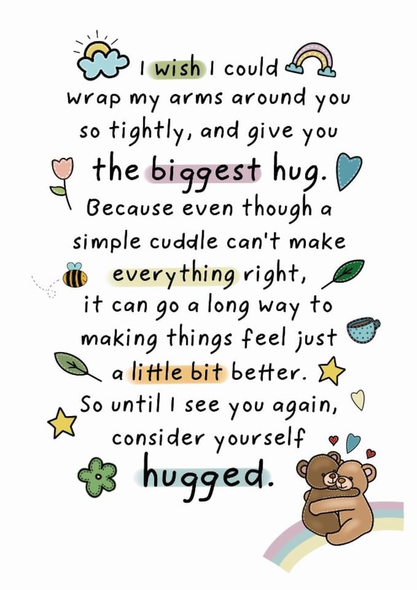 Cute Thinking of You Card - Paper Hug created by And You Can Quote Me