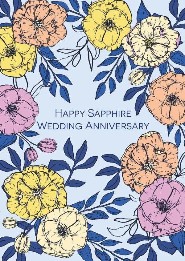 Classic Anniversary Card - 45th - Sapphire created by Sazerelli Designs