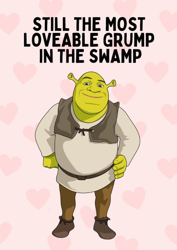 Funny Father's Day/Birthday Card - Shrek - Loveable Grump created by Sundiva Designs