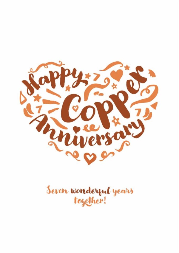 Classic Copper Anniversary card - for your significant other or a special couple created by Fatchair Print