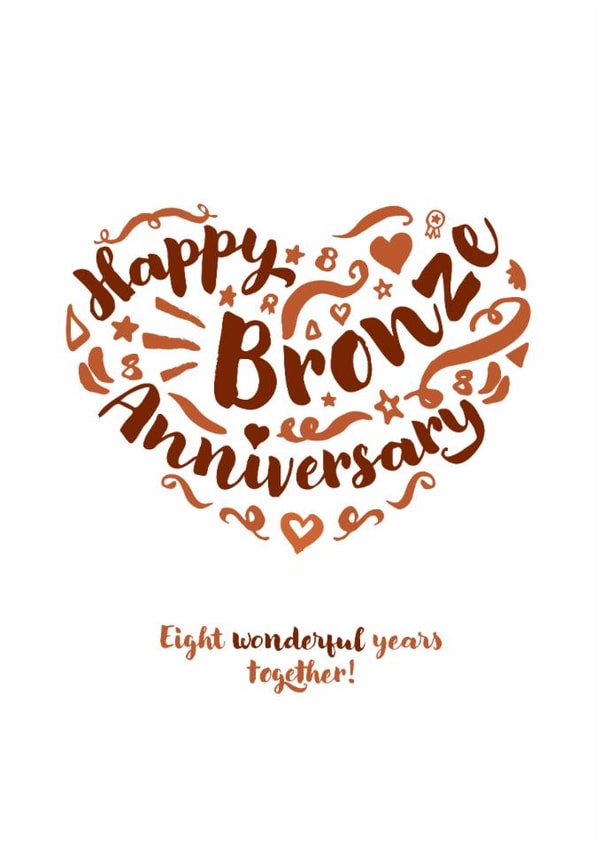 Classic Bronze Anniversary card - for your significant other or a special couple created by Fatchair Print