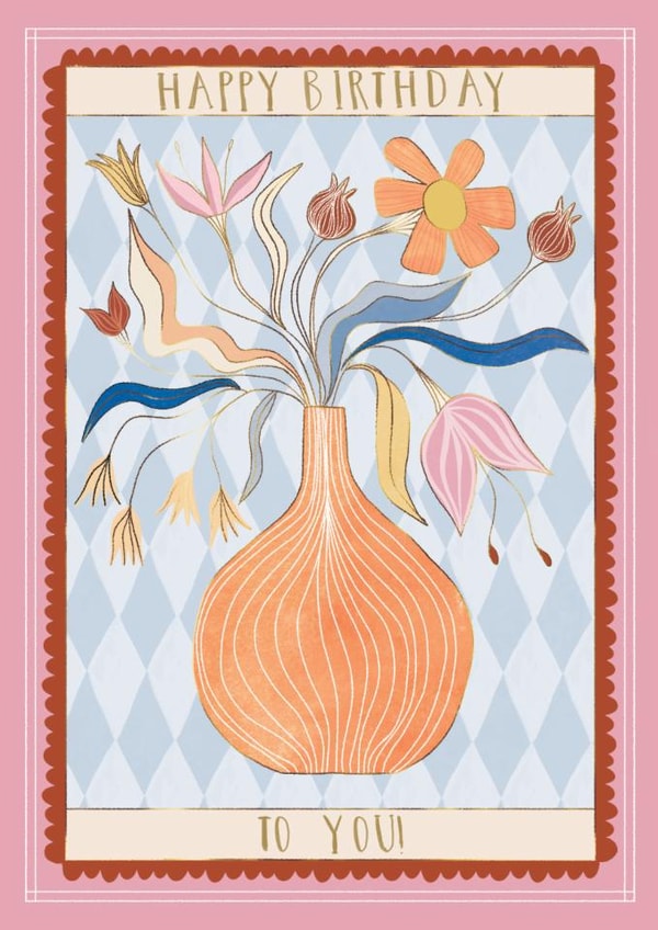 Arty Birthday Card - Floral Vase created by Great British Card Company