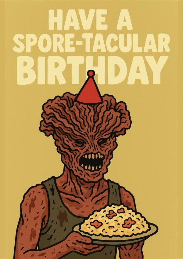 Have a Spore-tacular Birthday - Last of Us Inspired Clicker Greetings Card. created by Olivia 