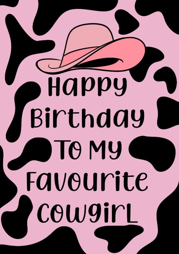Favourite birthday cowgirl cow print created by Walt Crystals